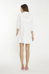 White collared Shirt Mini-Dress
