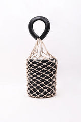 Black Net Covered Bucket Bag