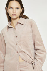 Blush Cord Ribbed Long-Sleeve Top