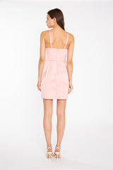 Coral-Pink Corset Mini-Dress