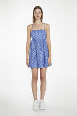 Ultramarine-Ditsy Strappy Mini-Dress