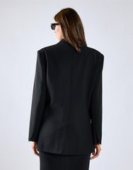 Black Midi Length Suit Jacket