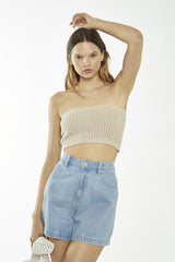 Bandeau Crop Top - Stone