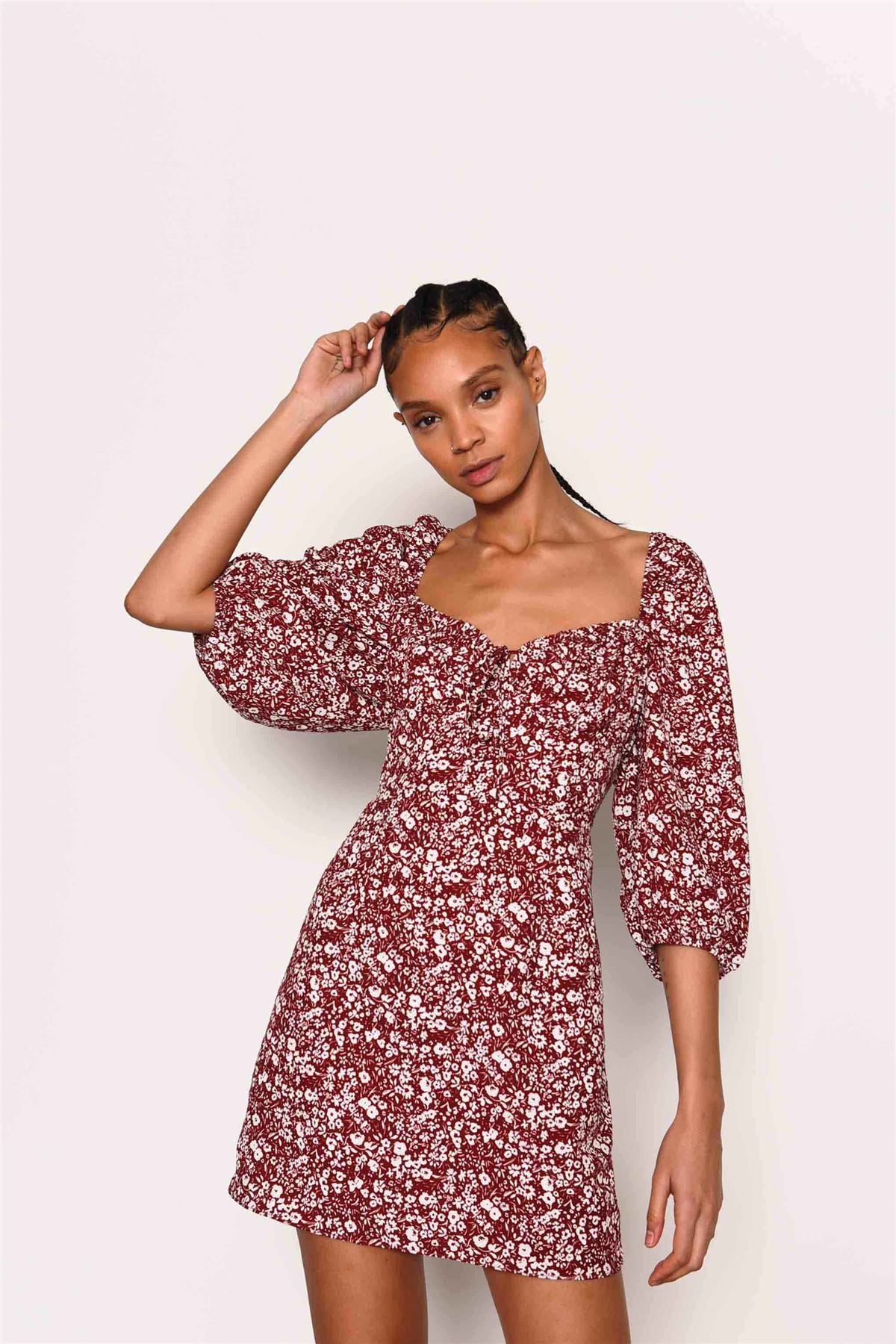 CA0051-BROWN DITSY PRINT