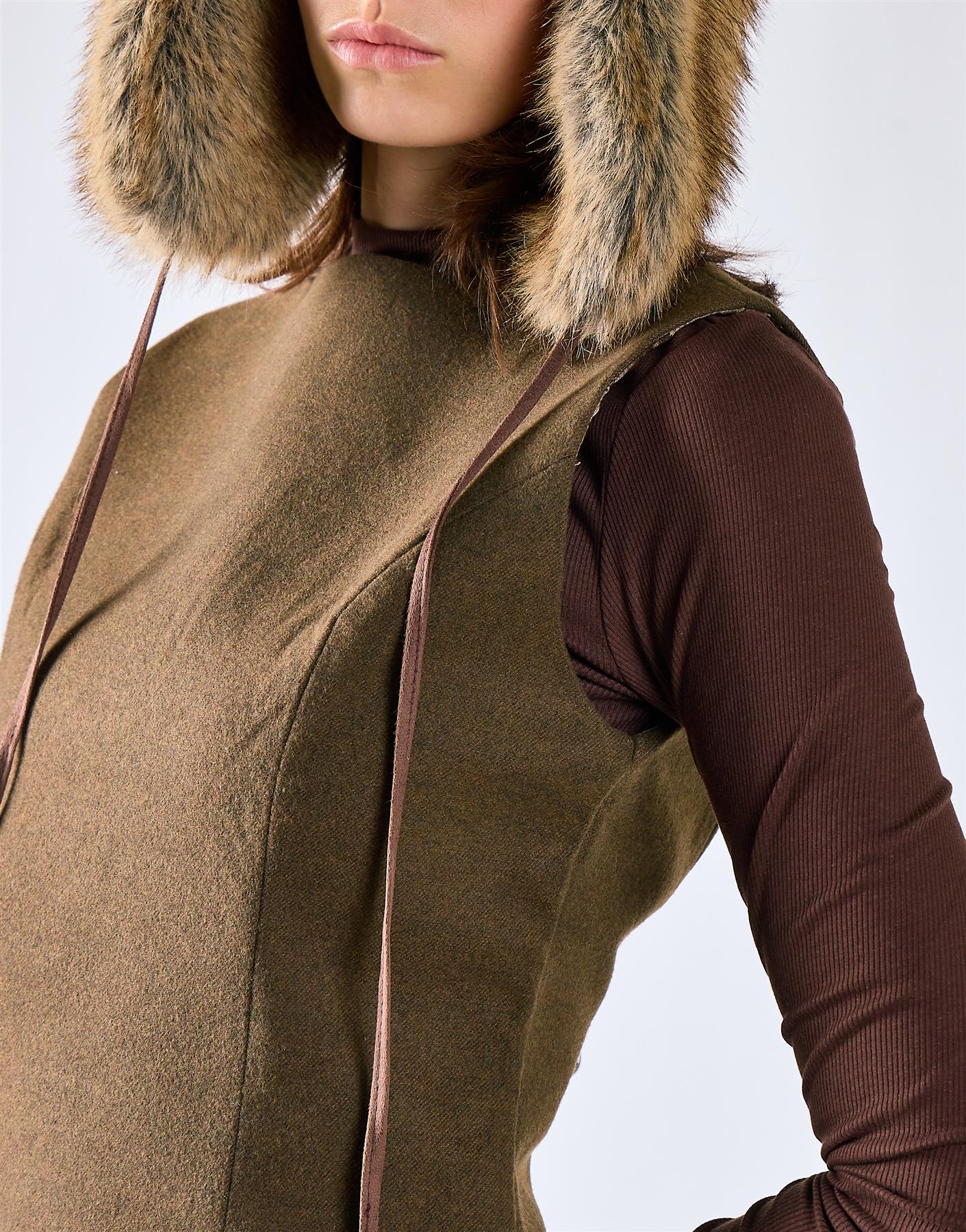 Deep Khaki Boatneck Tailored Fit Top
