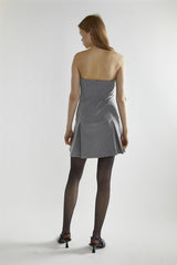 Grey A-Line Bardot Mini-Dress