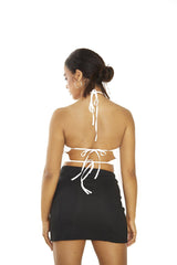 Off White Halter-Neck Crop-Top