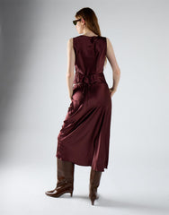 Oxblood Midi Skirt