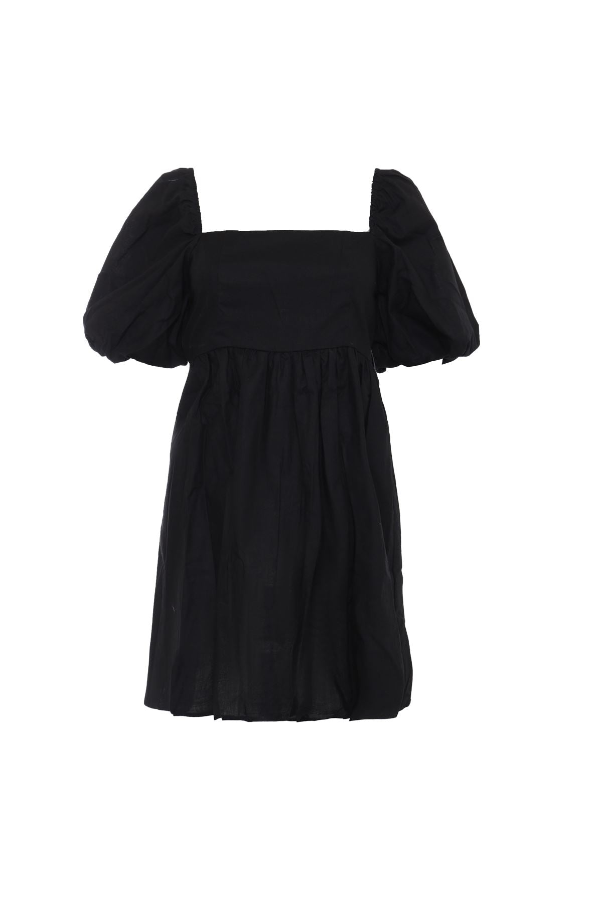 Balloon Sleeve Flowy Mini Dress