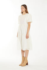 TM0132A-CREAM PEACH DITSY ORGANZA