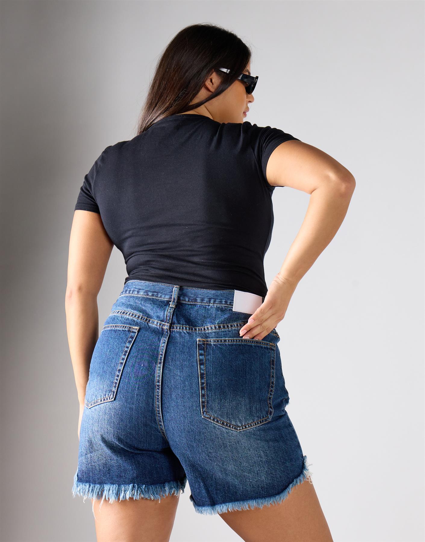 Dark Indigo Denim Shorts