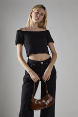 Brown Buckle Shoulder-Bag