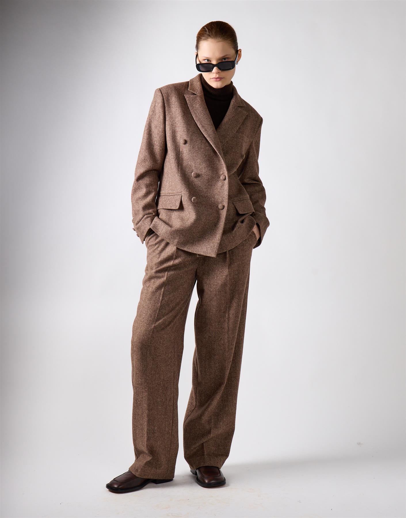 Brown Marl Oversized Blazer