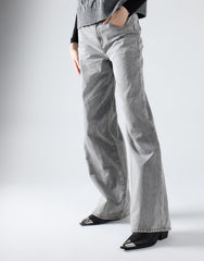Light Grey Wash Mid Rise Baggy Jeans