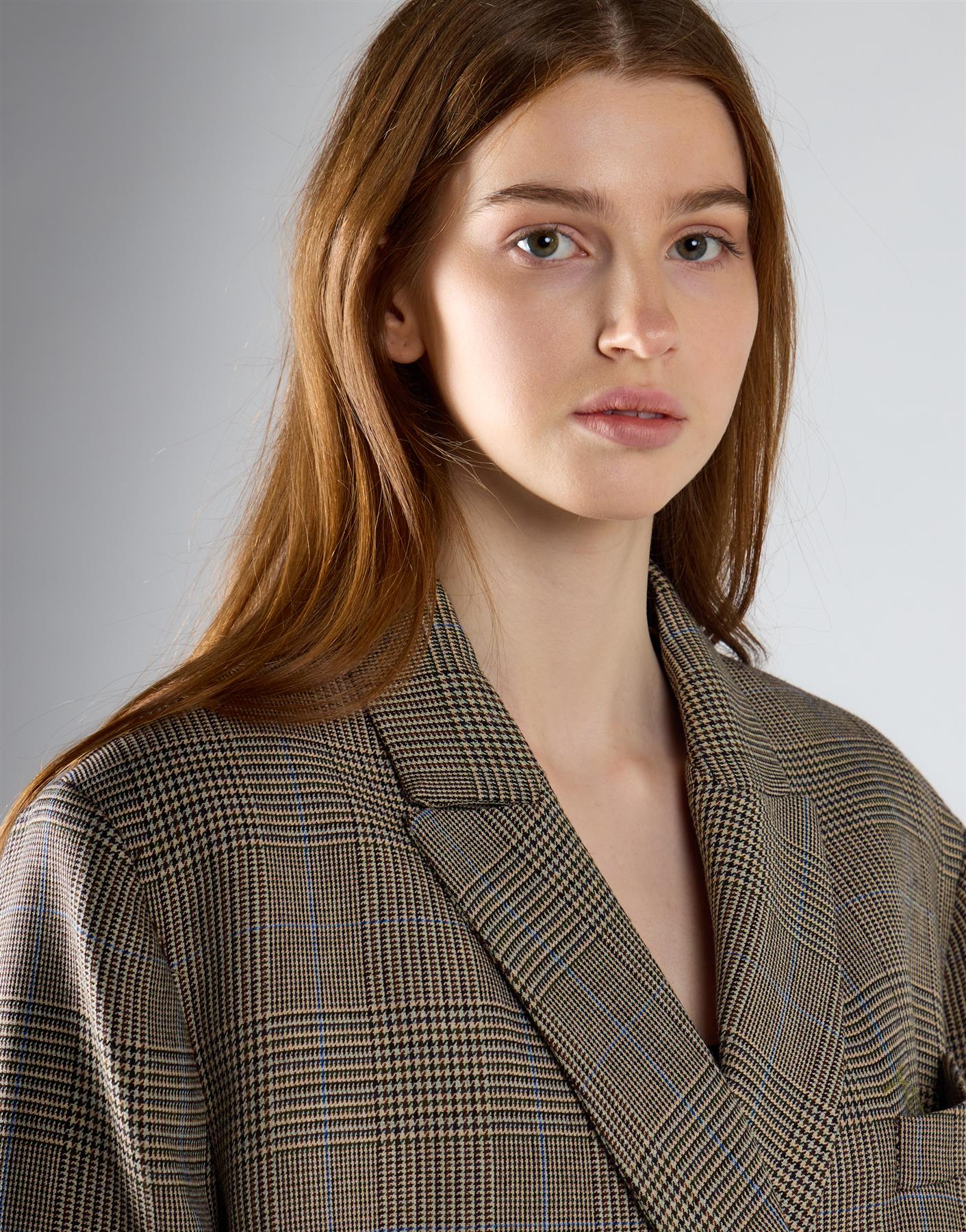 Stone Check Double Breasted Blazer