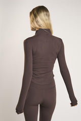 Signature Espresso Half-Zip Top.