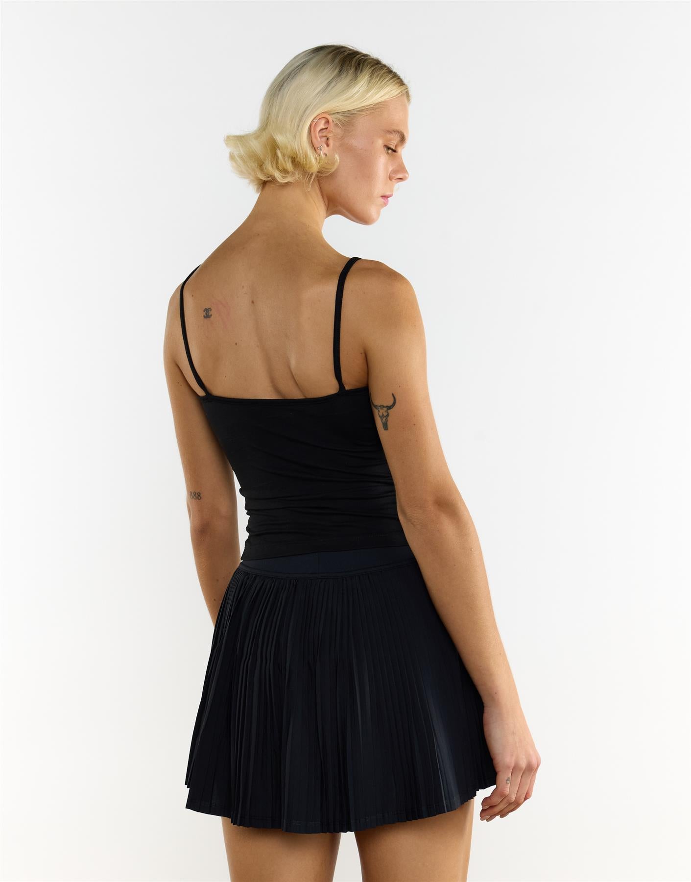 Pleated Mini Skirt - Black