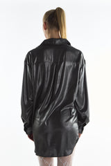 Black Shimmer Long Sleeve Shirt