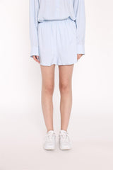 Light-Blue Stripe Side Split Shorts