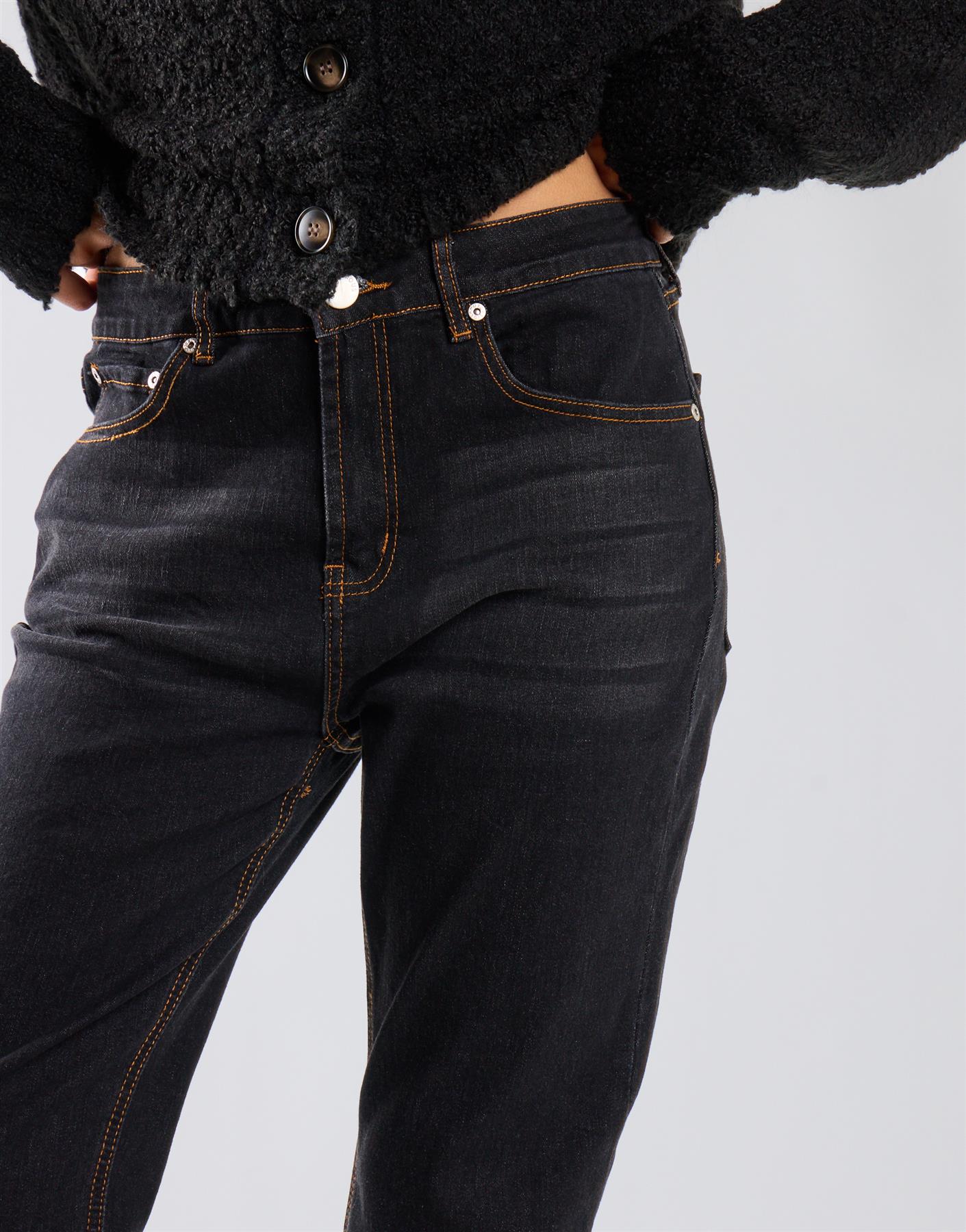 Indigo Straight Leg Cropped Jeans