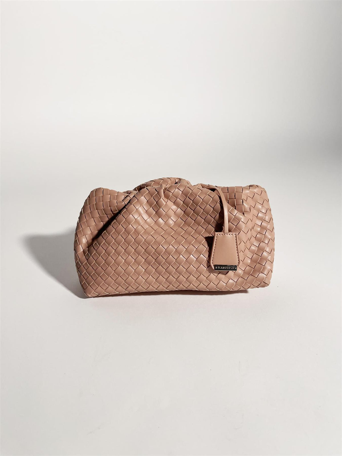 Beige Faux Leather Clutch-Bag