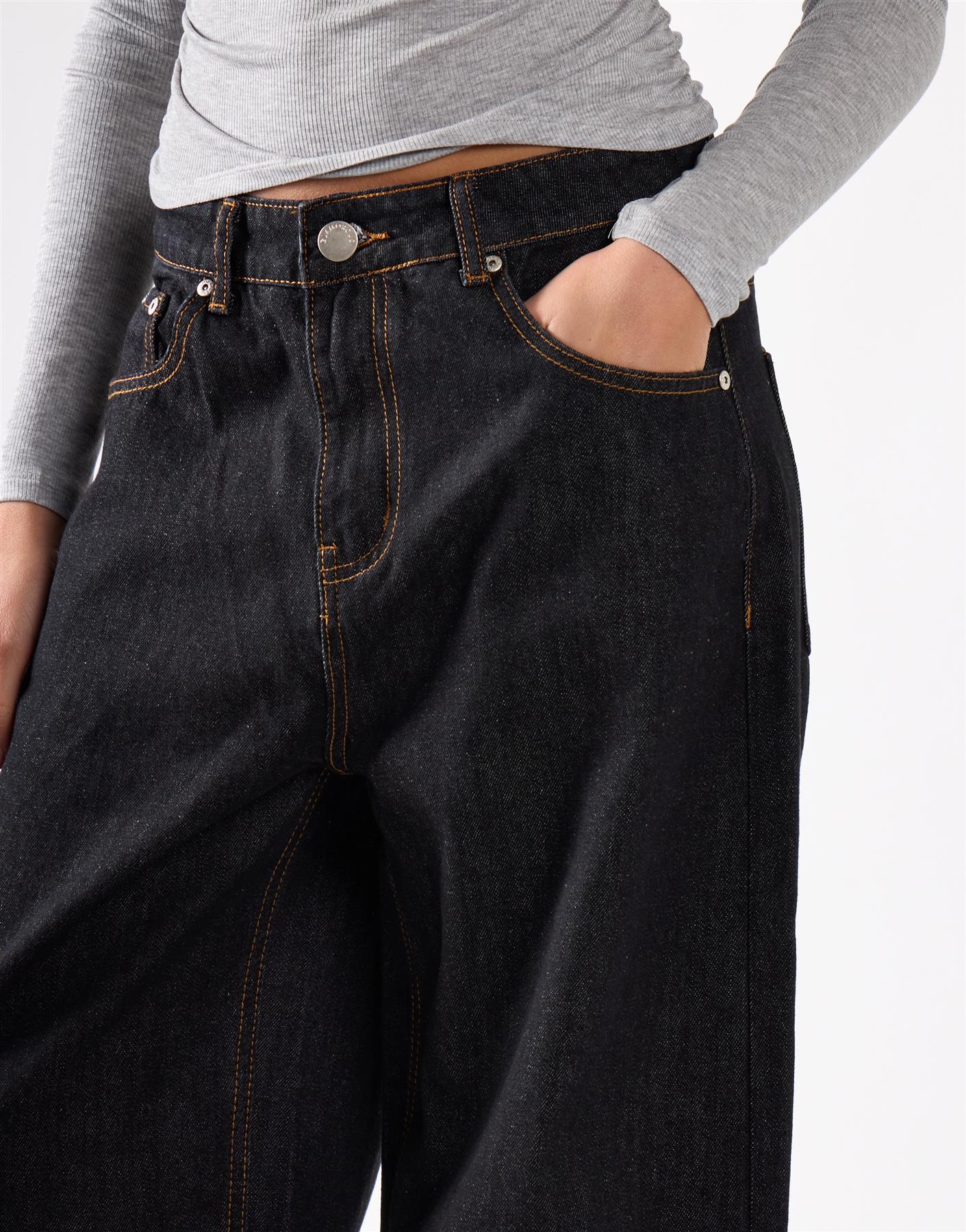 Indigo Wide Leg Baggy Jeans