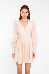 Light-Peach Corset Mini-Dress