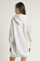 White Hooded Midi-Dress