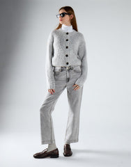 Light Grey Wash Straight Leg Cropped Jeans