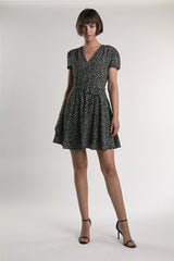 KA6516-BLACK LARGE MUSTARD DITSY