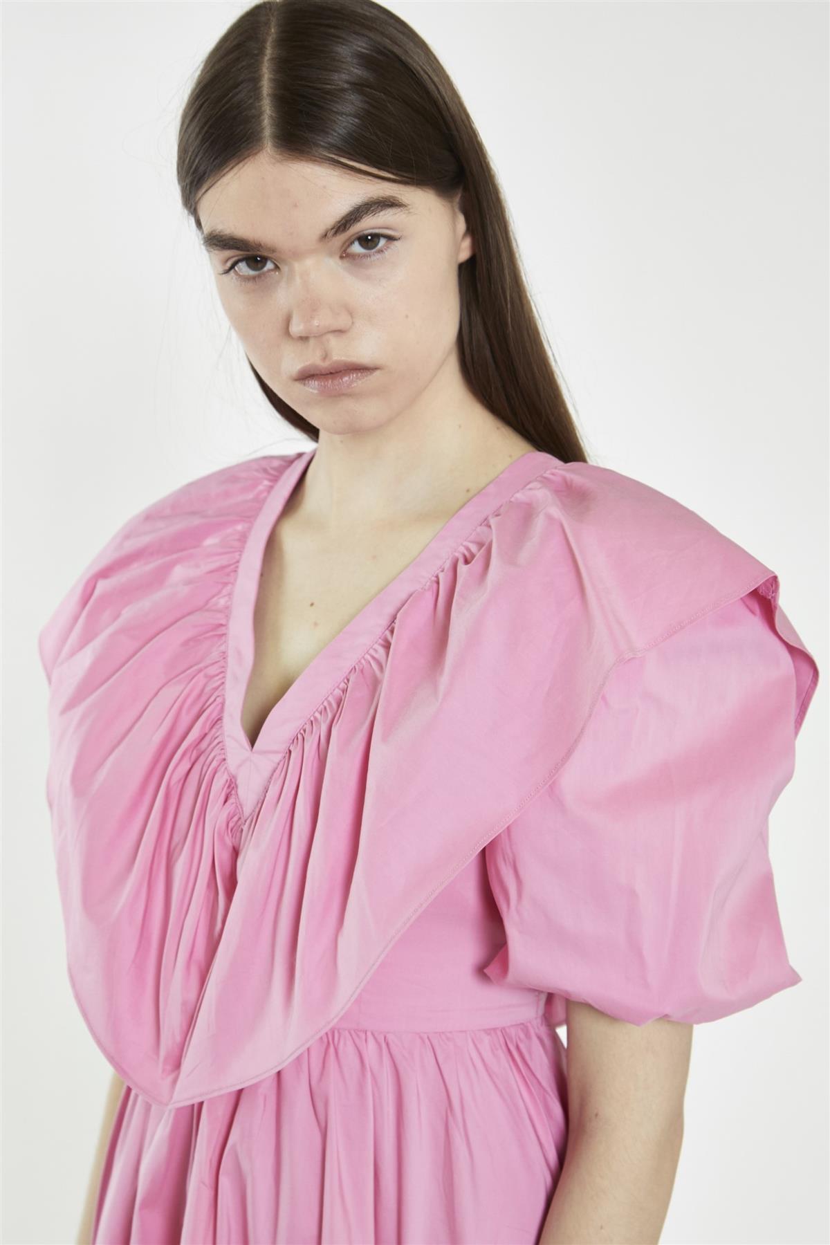 Bubblegum Pink Puff Sleeve Mini Dress