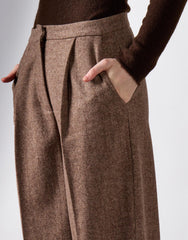 Brown Marl Straight Leg Trousers