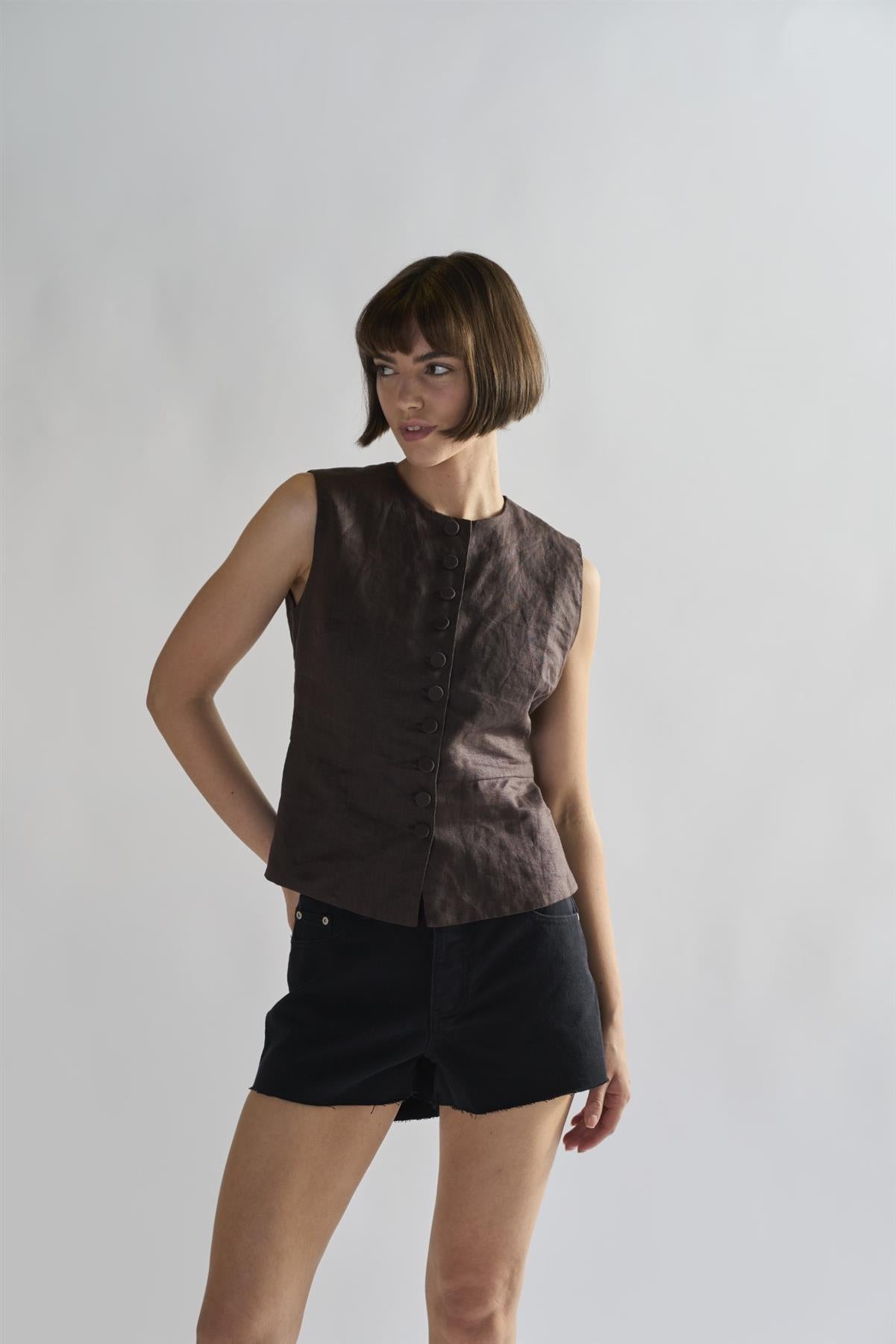 Black Cut-Off-Frayed Shorts
