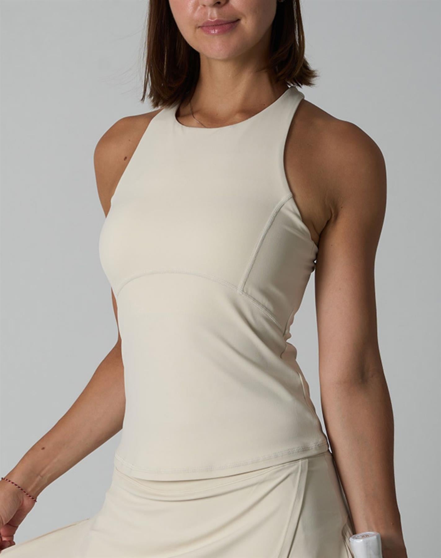 Agon Cream Cross-Back Top