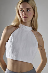 White Halter-Neck Crop-Top