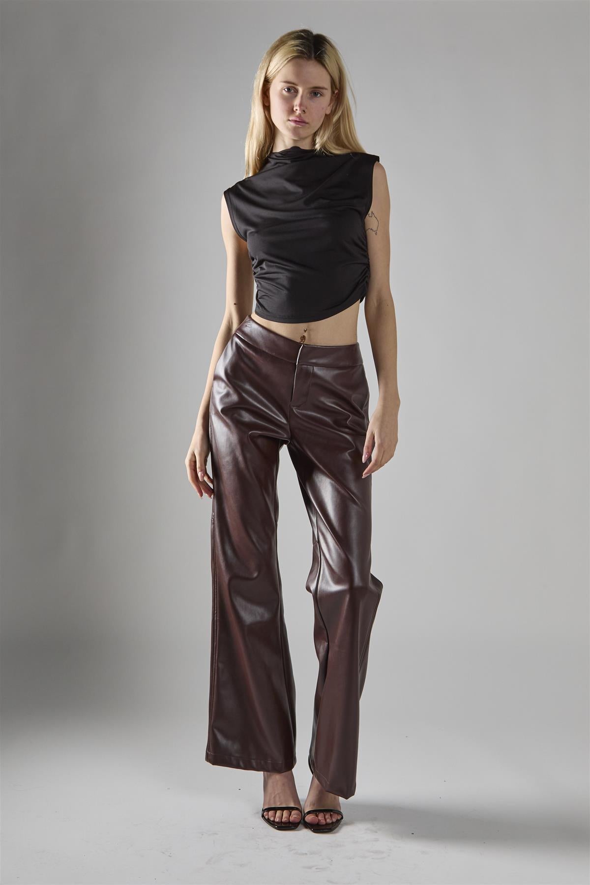 Black Mock Neck Crop-Top