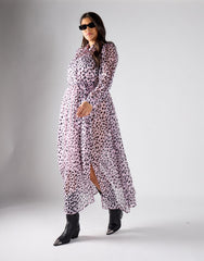 Glamorous Curve Lilac Dalmatian Maxi Dress