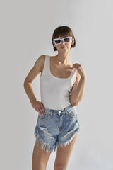 Off-White Square-Neck Bodysuit