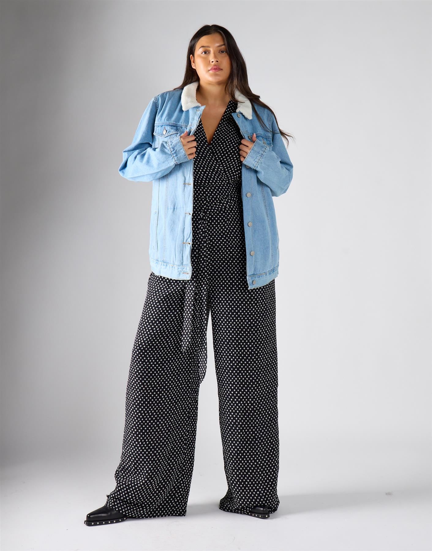 Curve Light Wash Denim Jacket