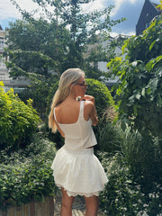 White Broderie Top