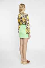 Bright Green Pencil Mini-Skirt