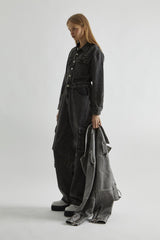 Black Stonewash-Denim Jumpsuit