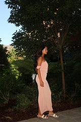 Soft-Terracotta Slim-Fit Maxi-Skirt
