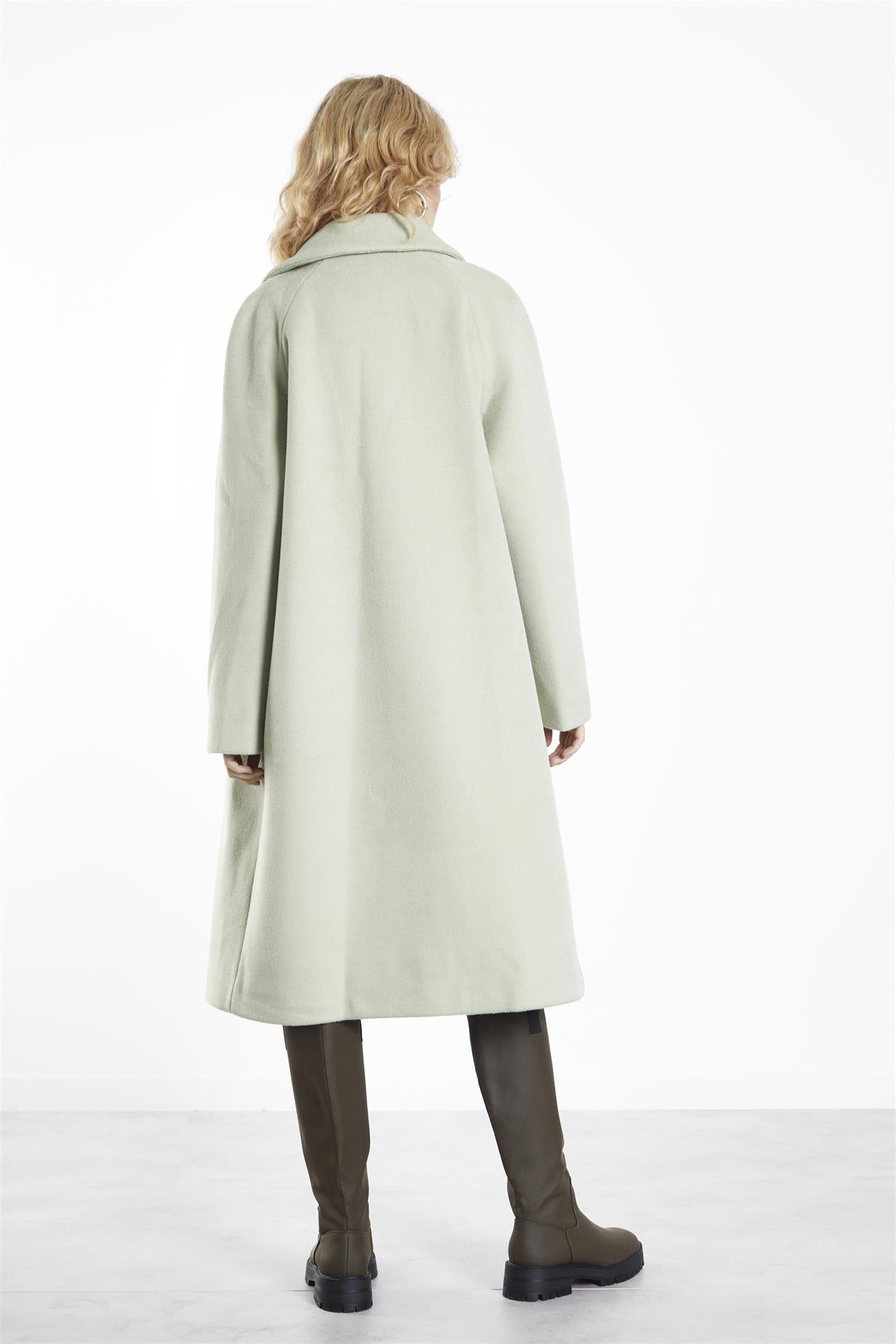 Sage Collared Long-Line Coat