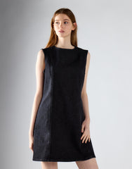 Black Denim Sleeveless Mini Dress