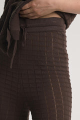 Brown Flared Knit Trousers