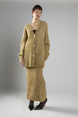Gold-Tinsel Oversized Long Sleeve-Cardigan