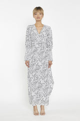 Snow Leopard Wrap Maxi-Dress