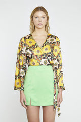 Bright Green Pencil Mini-Skirt