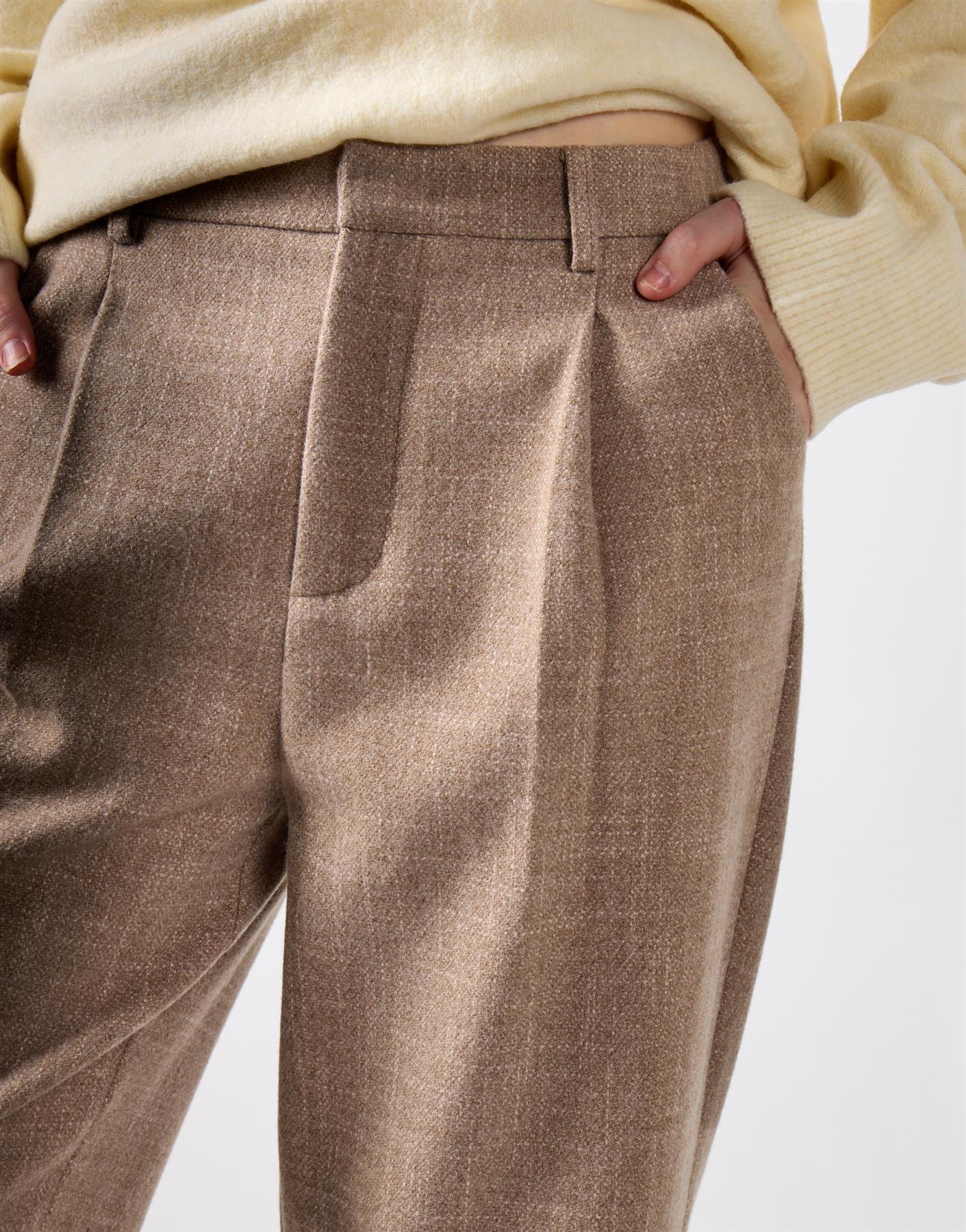 Stone Textured Tailored Fit Trousers